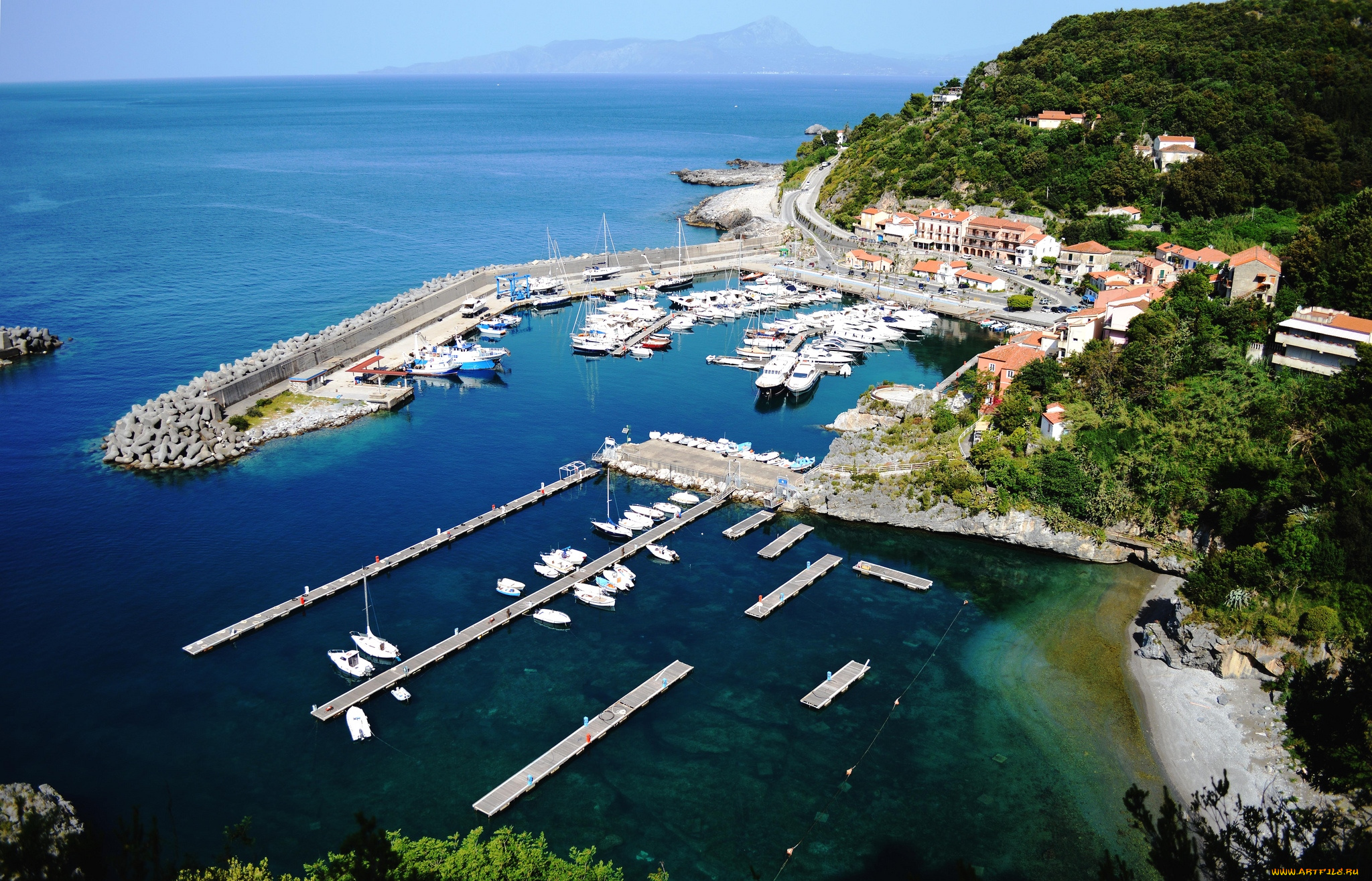 города, -, панорамы, море, дома, maratea, basilicata, italy