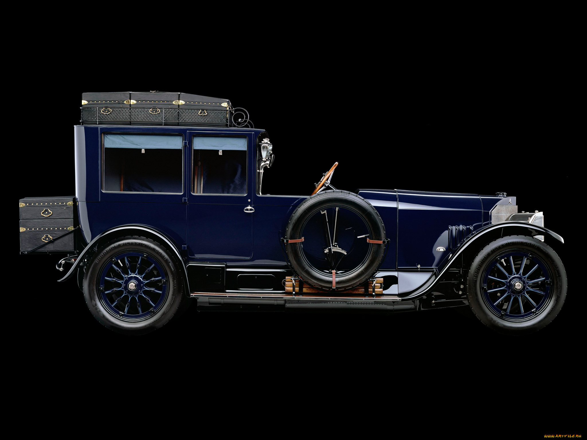 автомобили, классика, синий, 1917, car, fronttown, open, 28-60, hp, mercedes