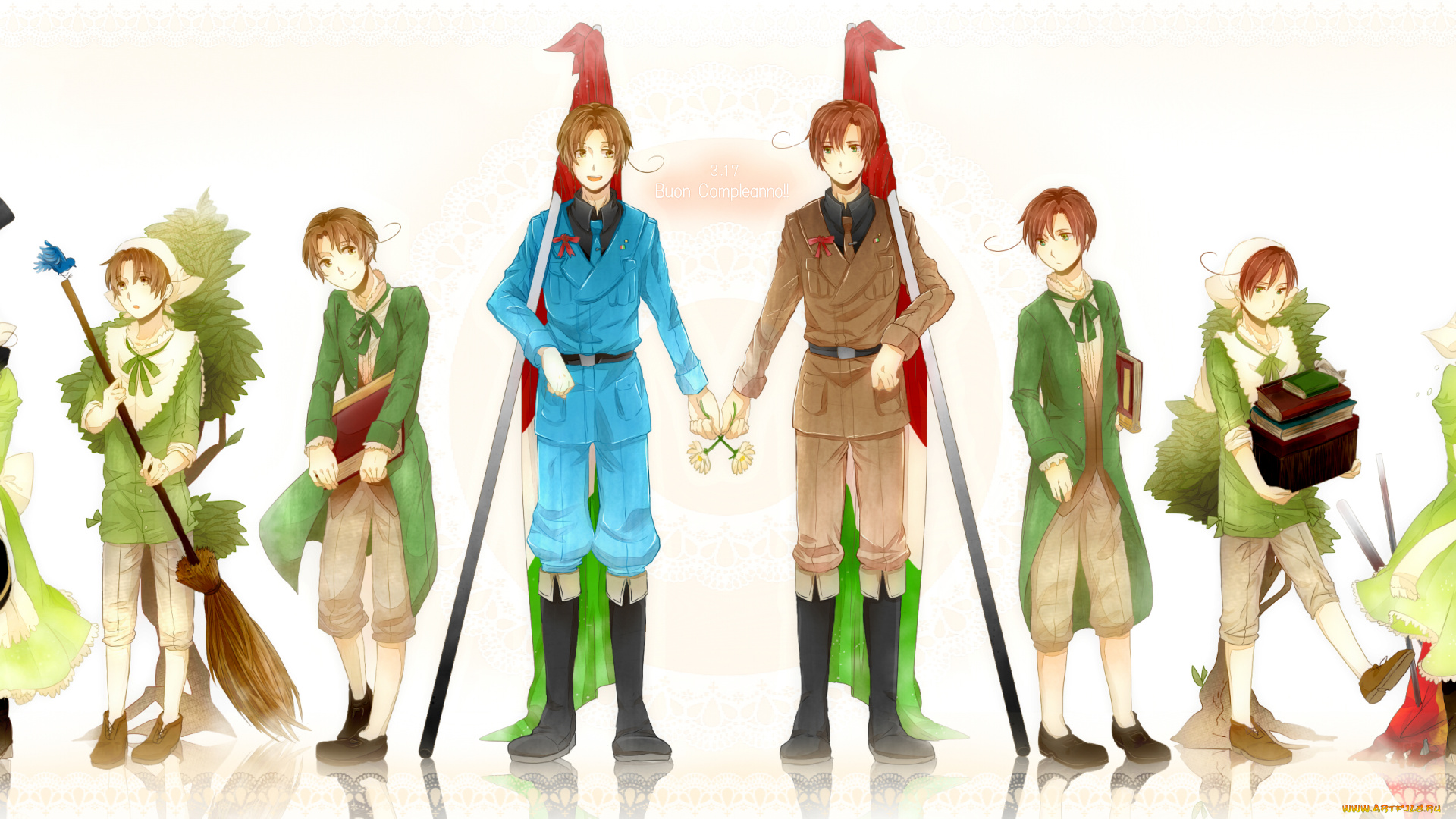 аниме, hetalia, , axis, powers, фон, мальчики, арт