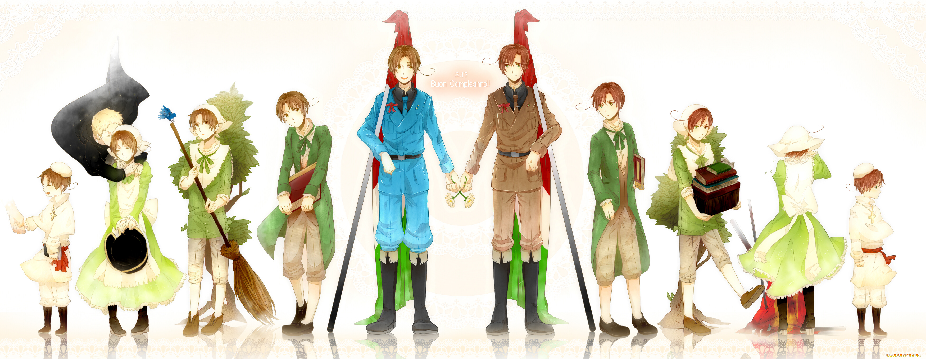 аниме, hetalia, , axis, powers, фон, мальчики, арт