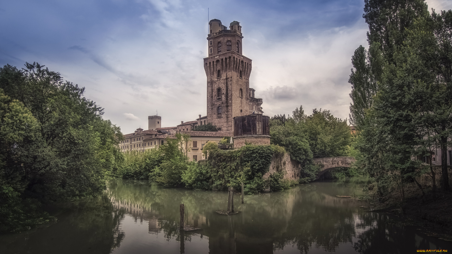 astronomical, observatory, of, padova, in, italy, города, -, пейзажи, река, башня