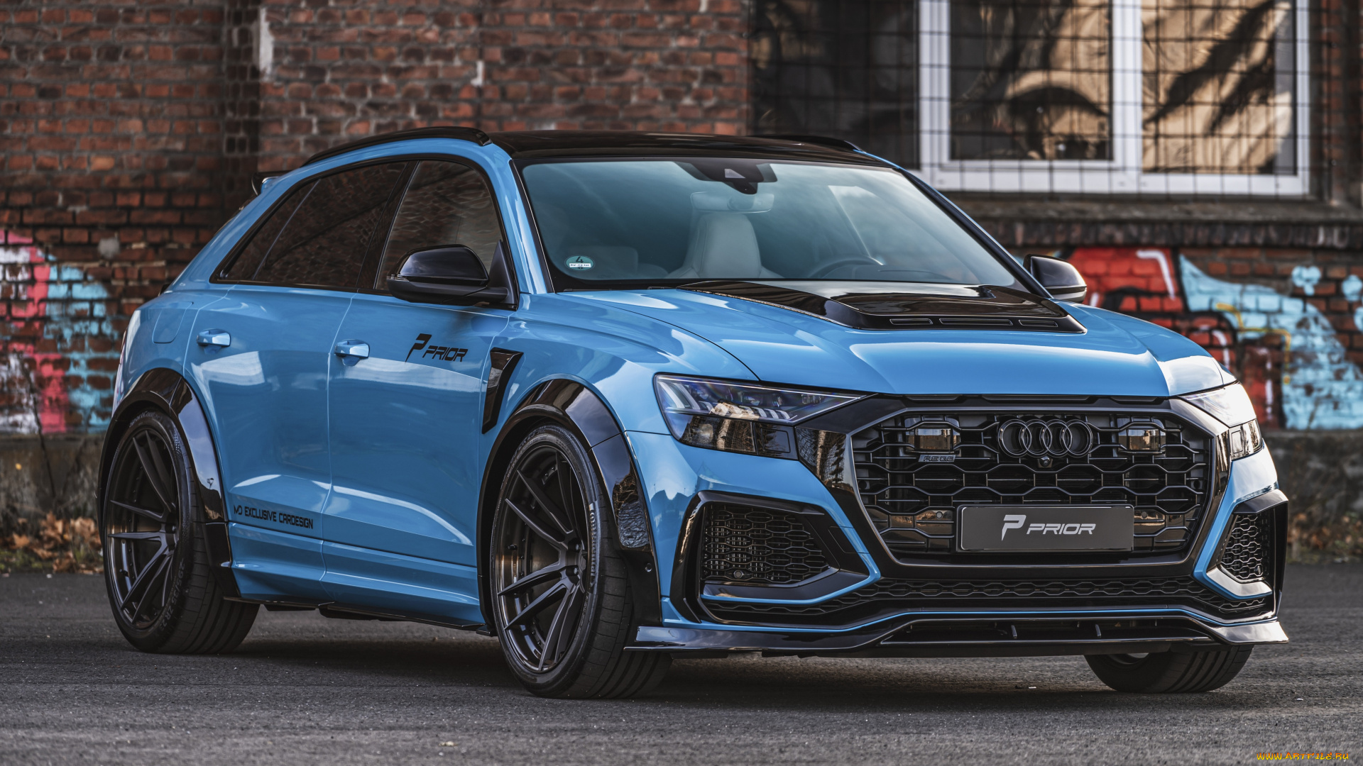 автомобили, audi, blue, prior, design, rs, q8, aerodynamic-kit