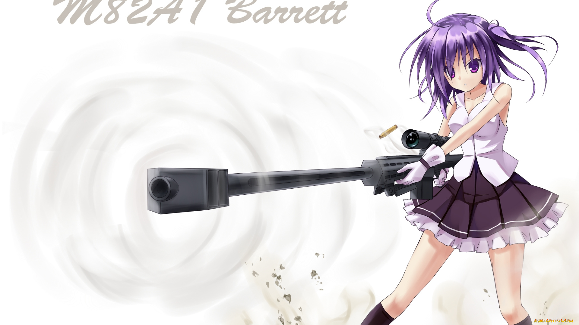 аниме, weapon, blood, technology, оружие, barrett, m82, девушка