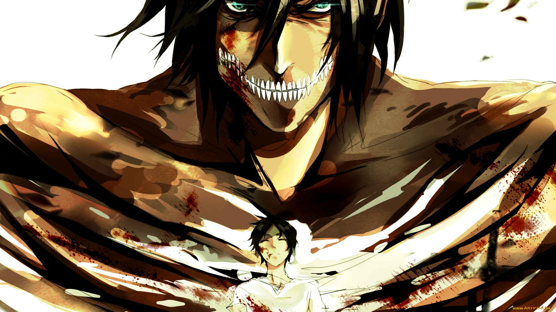 аниме, shingeki, no, kyojin, attack, of, the, giants, eren, jaeger, арт, вторжение, титанов, эрен, джаггер