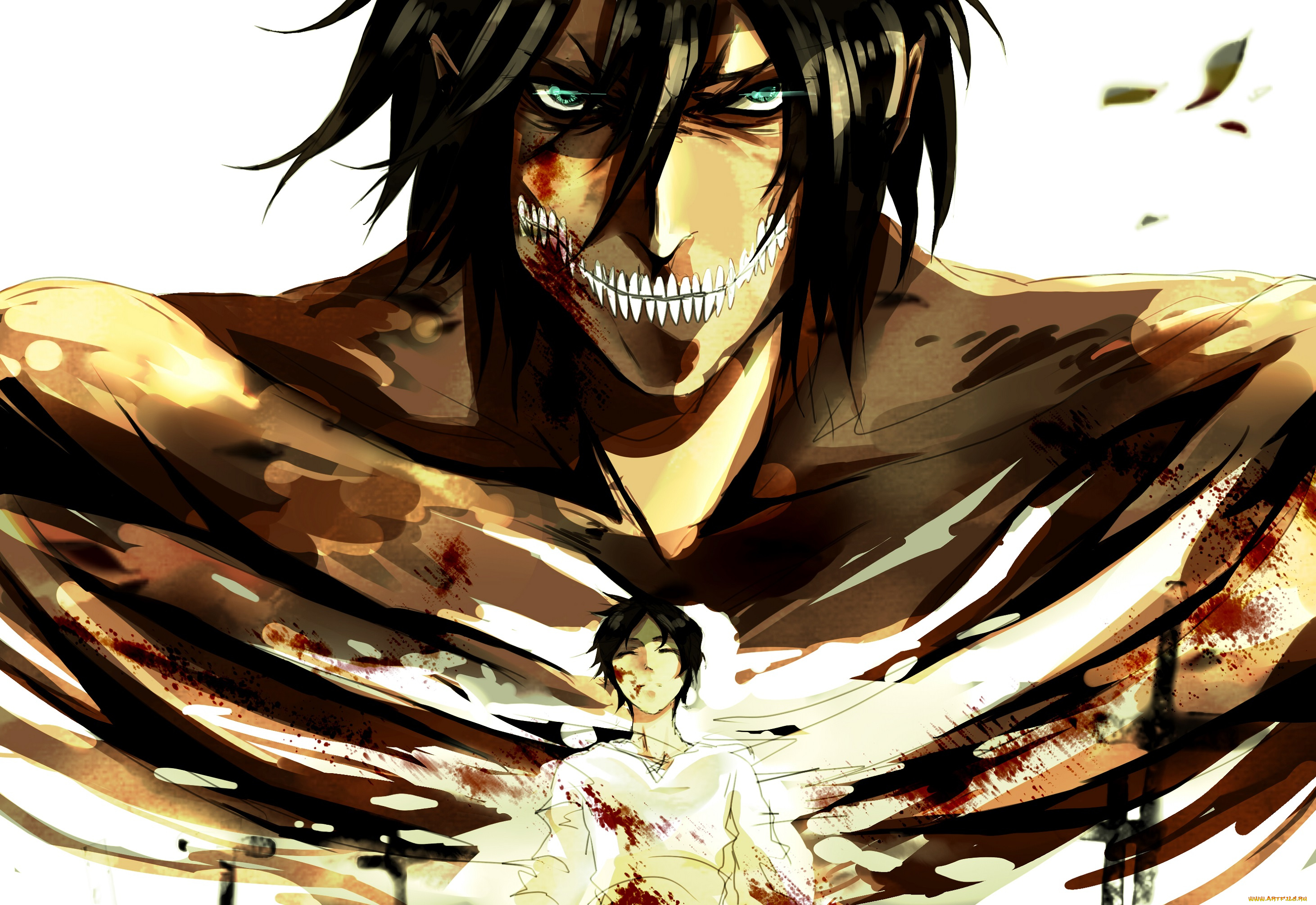 аниме, shingeki, no, kyojin, attack, of, the, giants, eren, jaeger, арт, вторжение, титанов, эрен, джаггер