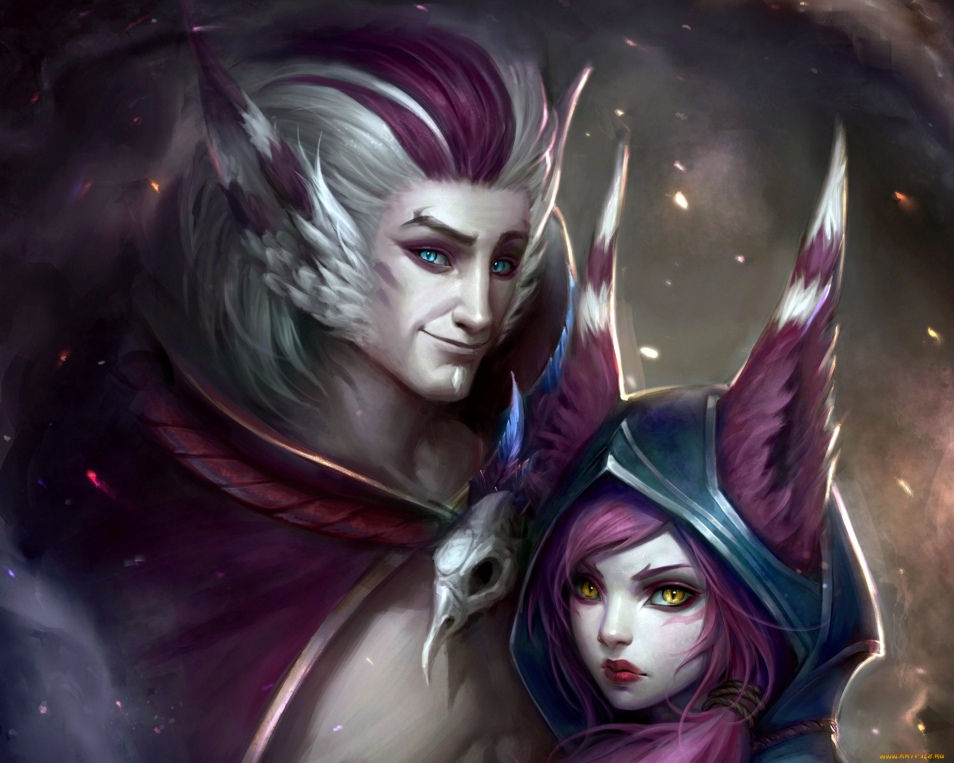 видео, игры, league, of, legends, rakan, xayah, пара, любовь