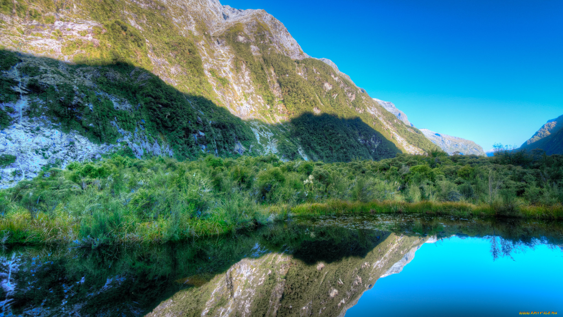 природа, реки, озера, новая, зеландия