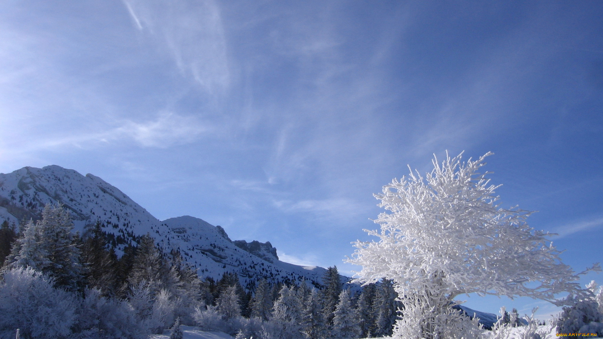 природа, зима, горы, снег