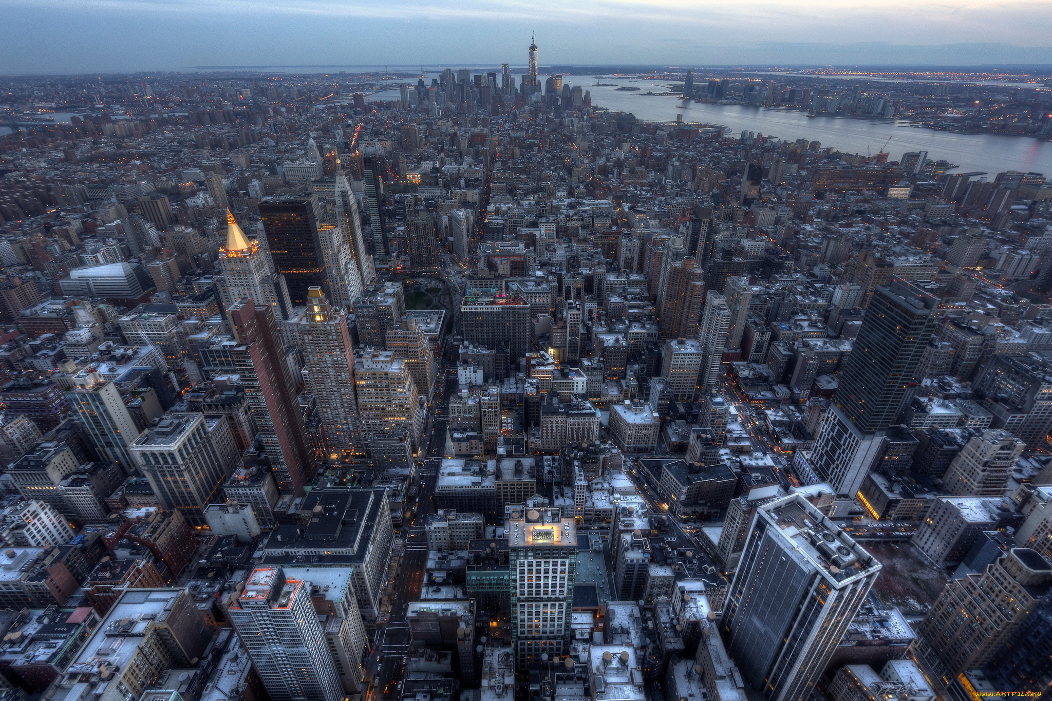 города, нью, йорк, сша, небоскребы, панорама