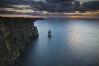 Картинка cliffs of moher ireland природа побережье скалы закат утёсы мохер atlantic ocean ирландия атлантический океан