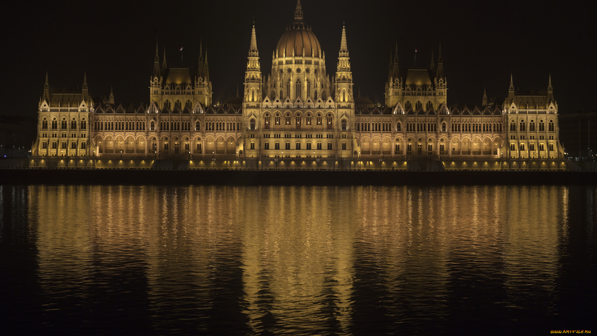 города, будапешт, , венгрия, ночь, дворец
