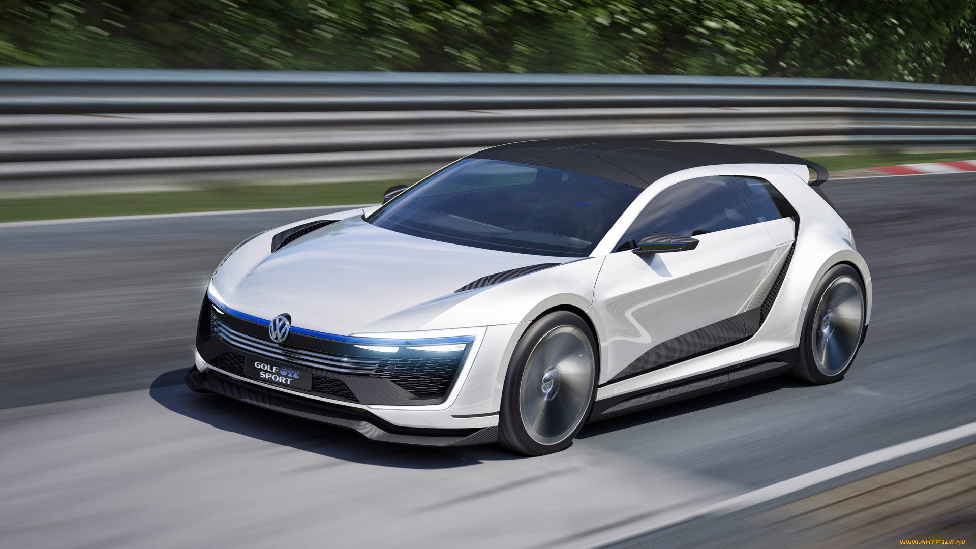 volkswagen, golf, gte, sport, concept, 2015, автомобили, 3д, volkswagen, golf, concept, 2015, трасса, gte, sport