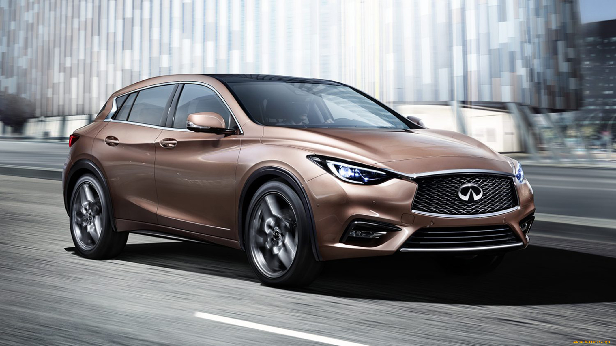 infiniti, q30, concept, автомобили, infiniti, q30, движение, трасса, медная, бронзовая, concept