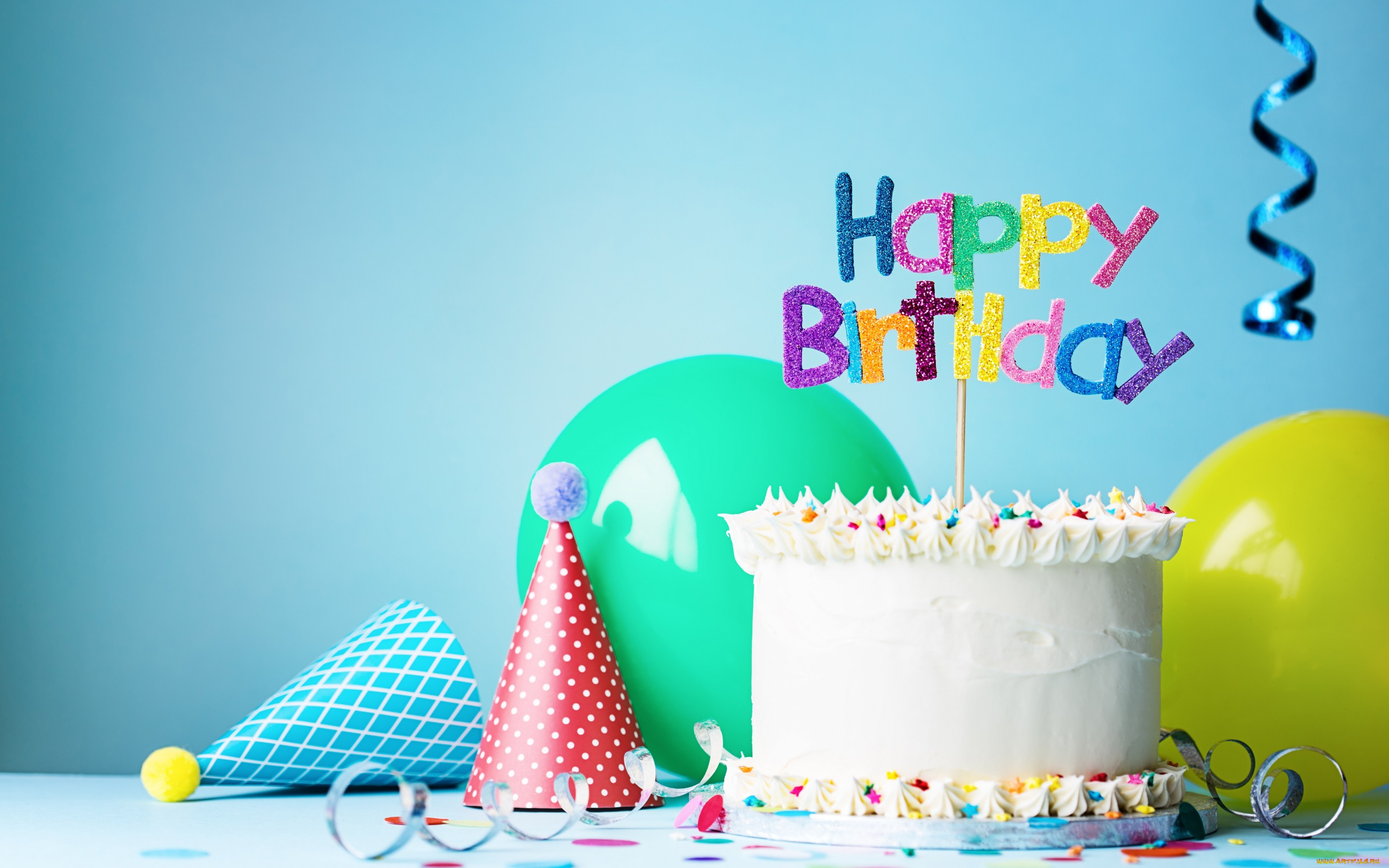 праздничные, день, рождения, день, рождения, happy, decoration, торт, свечи, воздушные, шары, birthday, cake