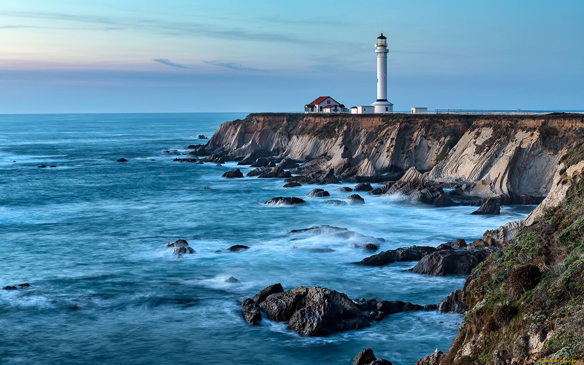 point, arena, lighthouse, california, природа, маяки, point, arena, lighthouse