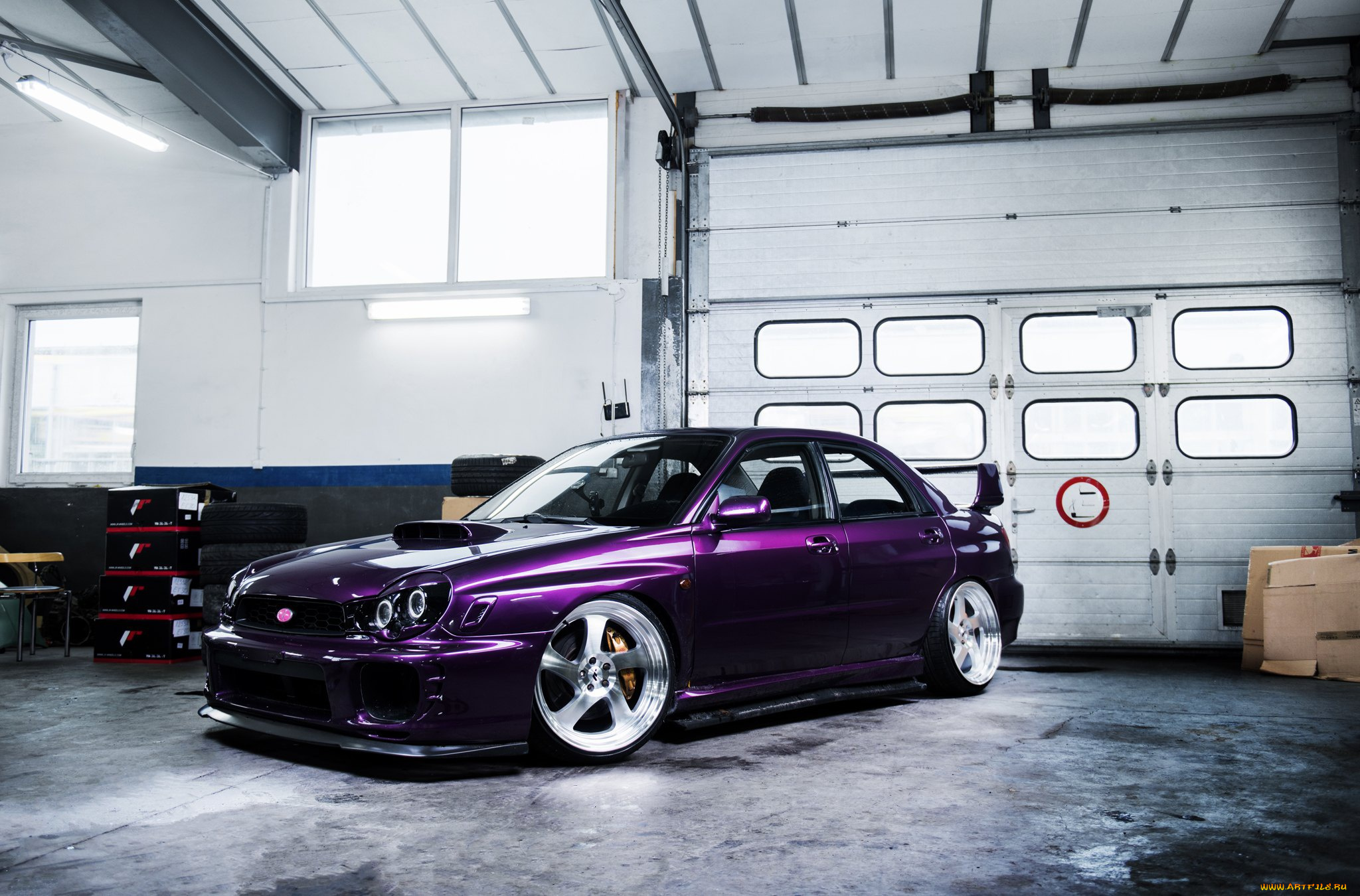 автомобили, subaru, impreza, purple, front, wrx, sti, side, garage, jr, wheels