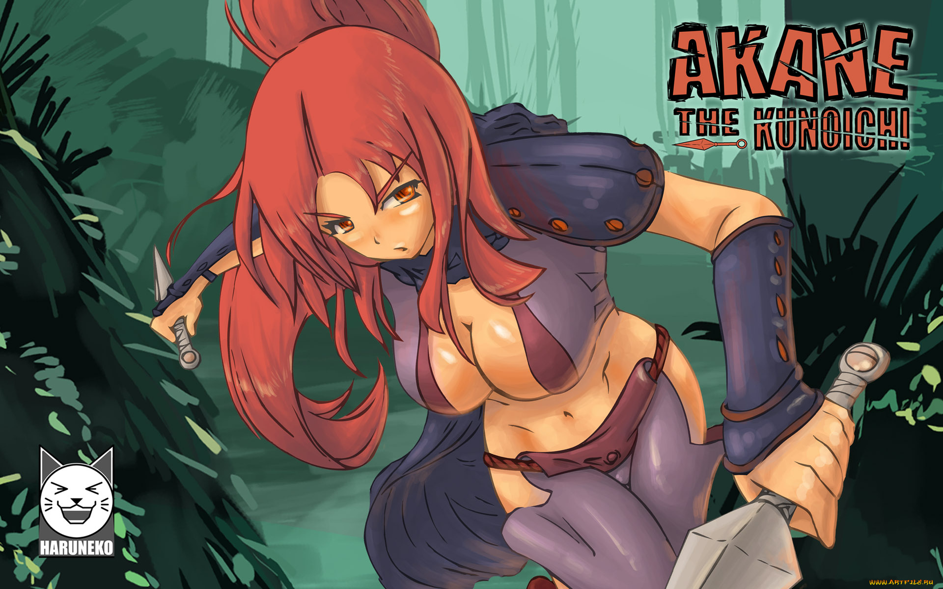 akane, the, kunoichi, аниме, weapon, blood, technology