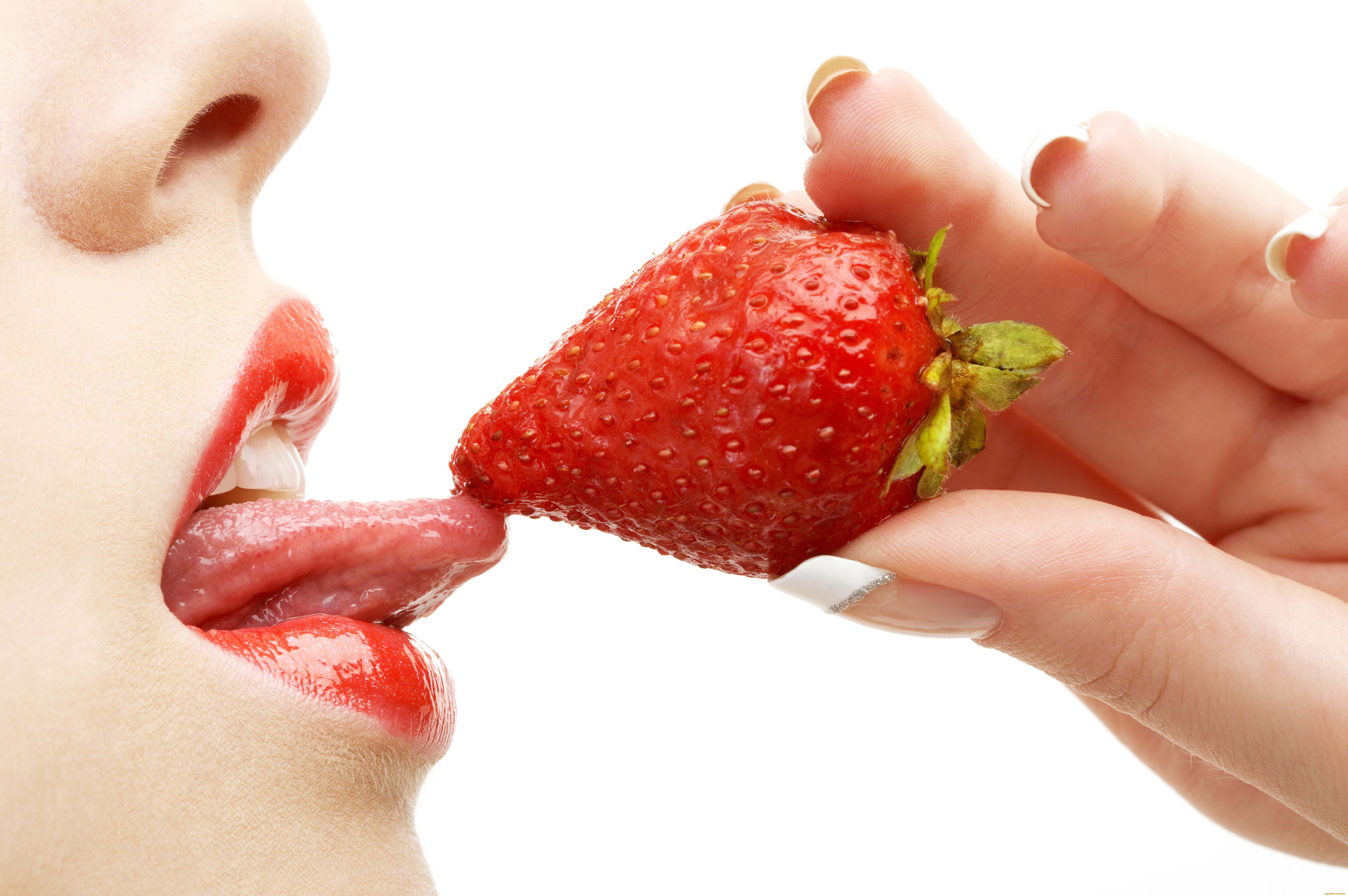 разное, губы, ягода, клубника, язык