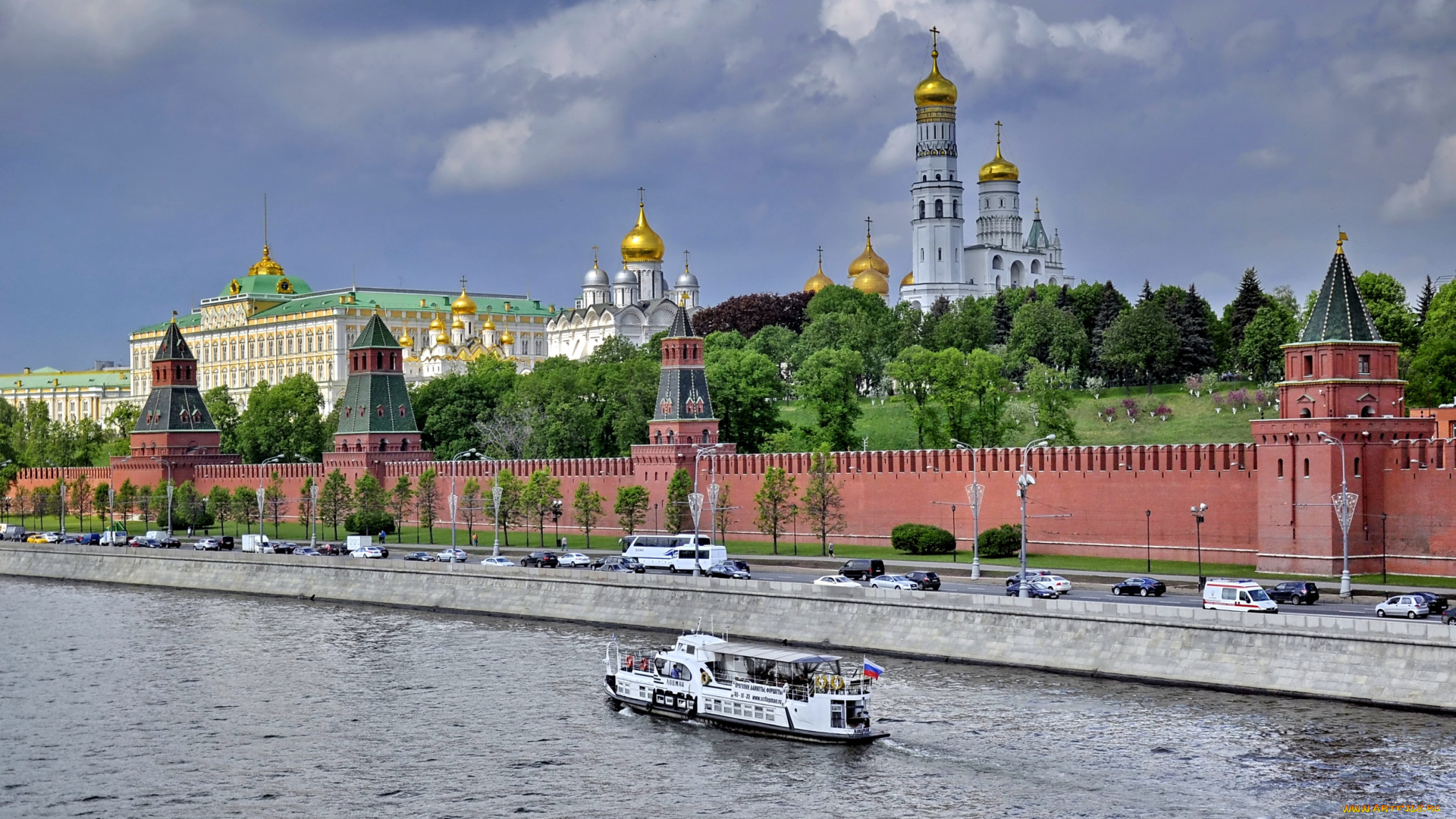 города, москва, , россия, река, кремль