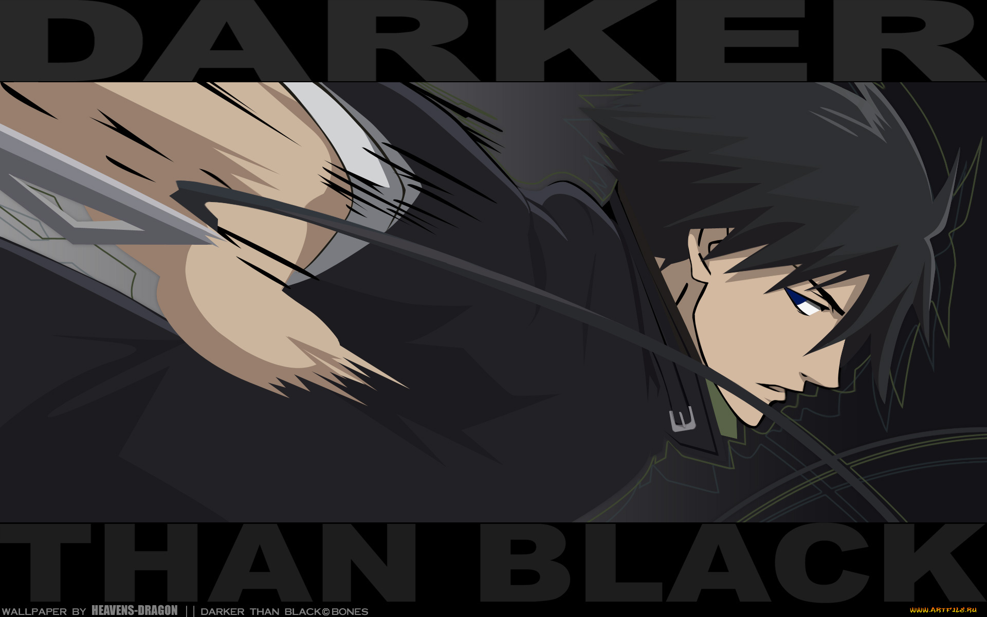 аниме, darker, than, black, darker, than, black, чёрный, фон, парень, hei