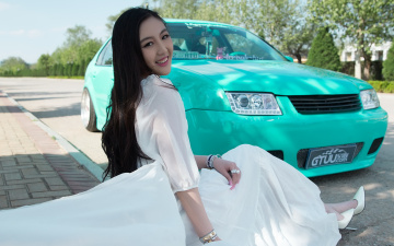 Картинка автомобили -авто+с+девушками азиатка автомобиль девушка взгляд фон