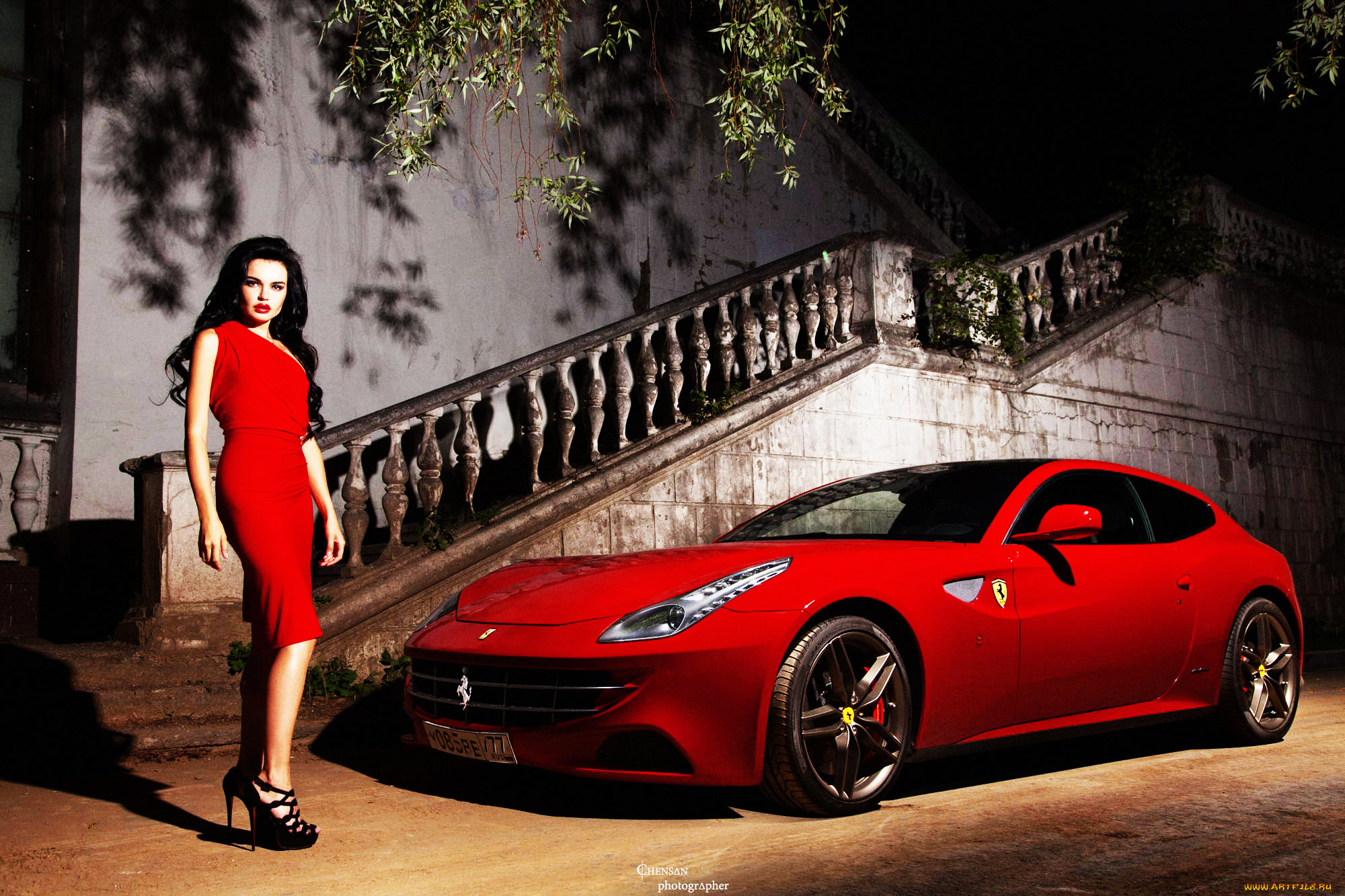 ferrari, girl, 3, автомобили, -авто, с, девушками, ferrari, красный, girl