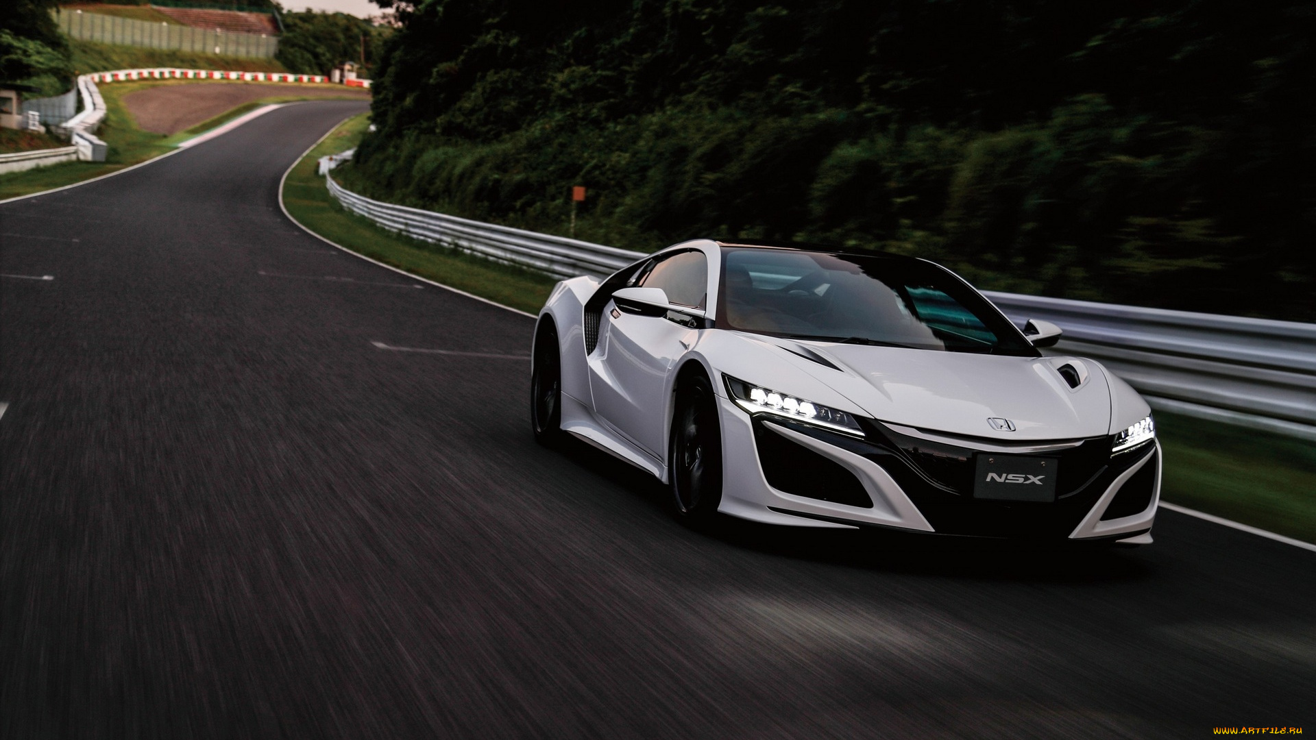 автомобили, honda, дорога, nsx, хонда, белая, шоссе, трасса, скорость