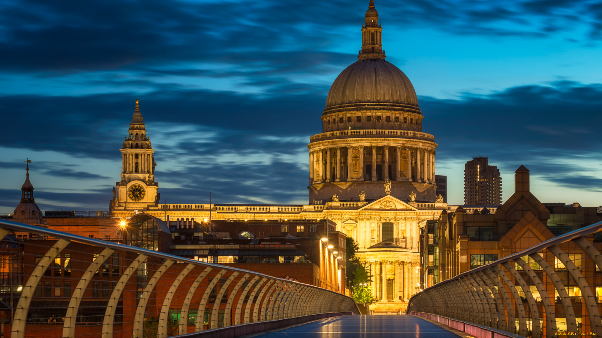 millennium, bridge, , london, города, лондон, , великобритания, простор