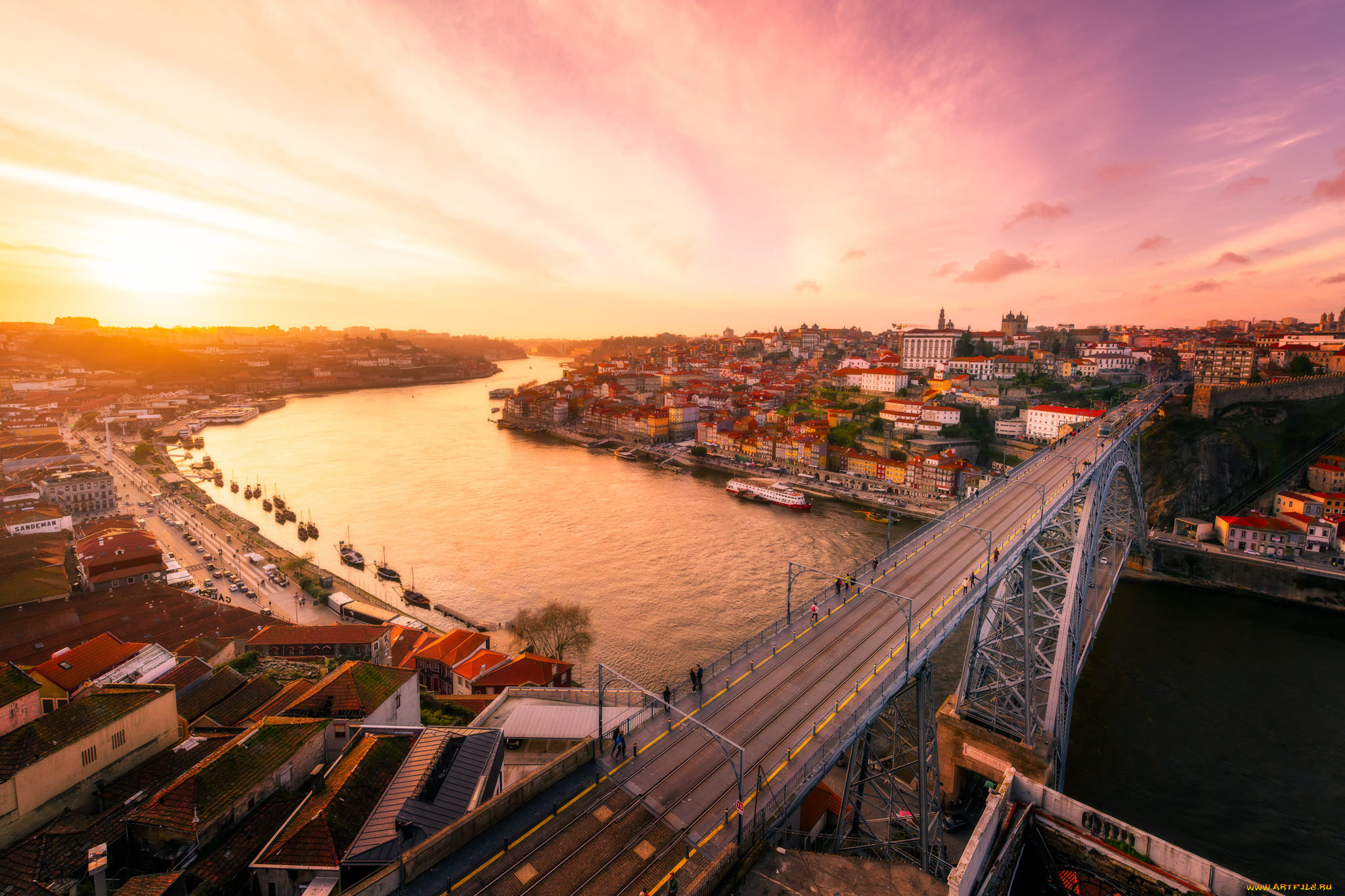 , luis, bridge, |, porto, , portugal, города, порту, , португалия, река, простор, мост