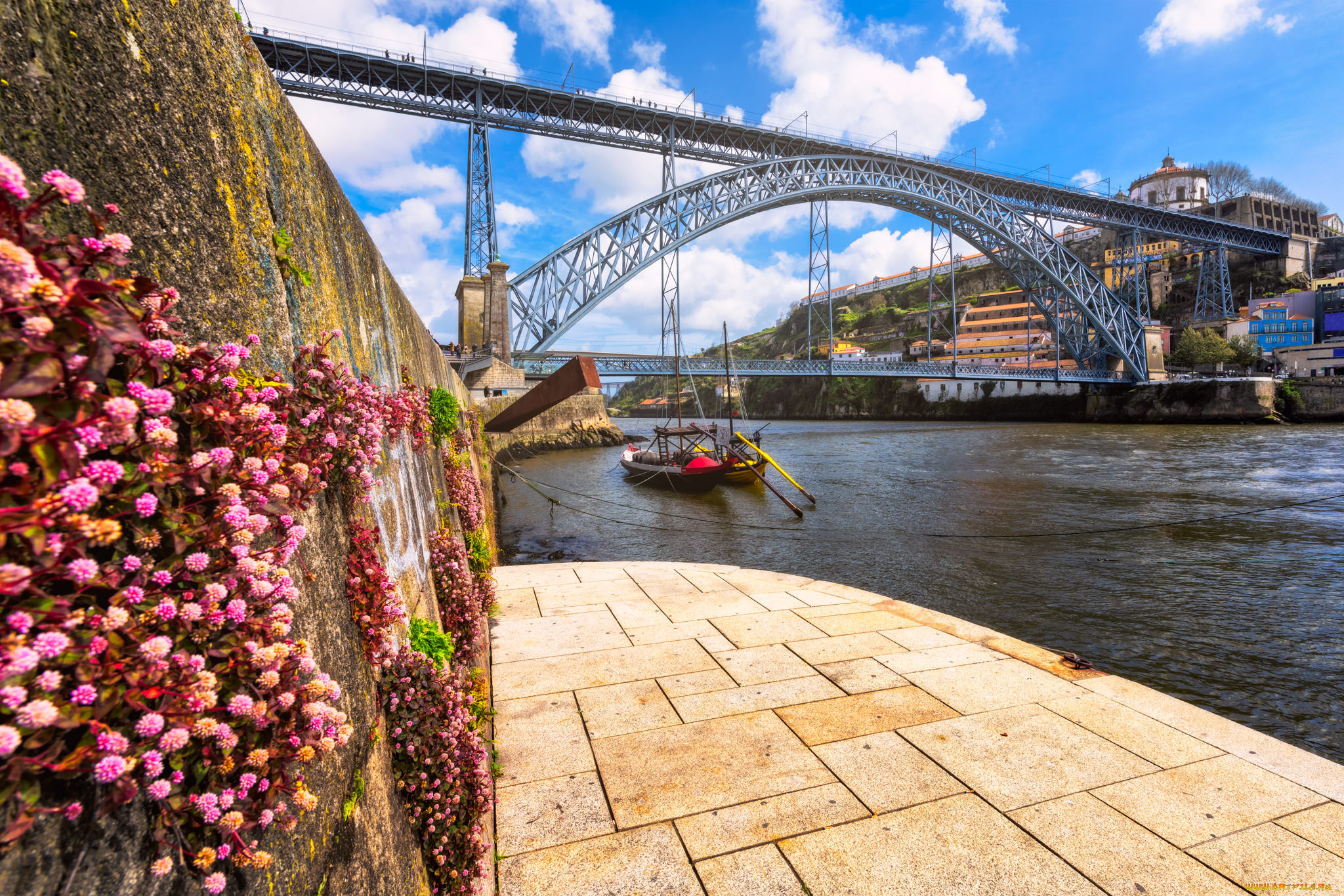 porto, , portugal, города, порту, , португалия, мост, река