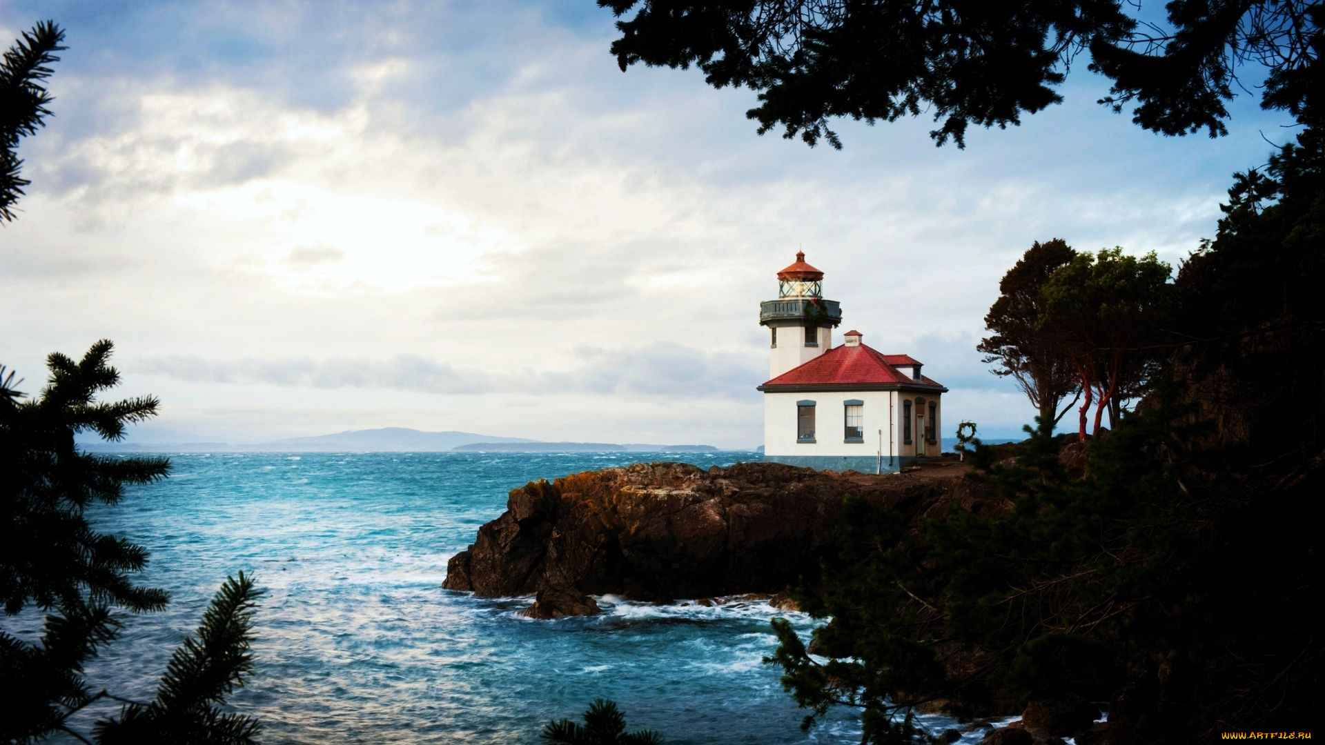 lime, kiln, lighthouse, san, juan, island, washington, природа, маяки, lime, kiln, lighthouse, san, juan, island