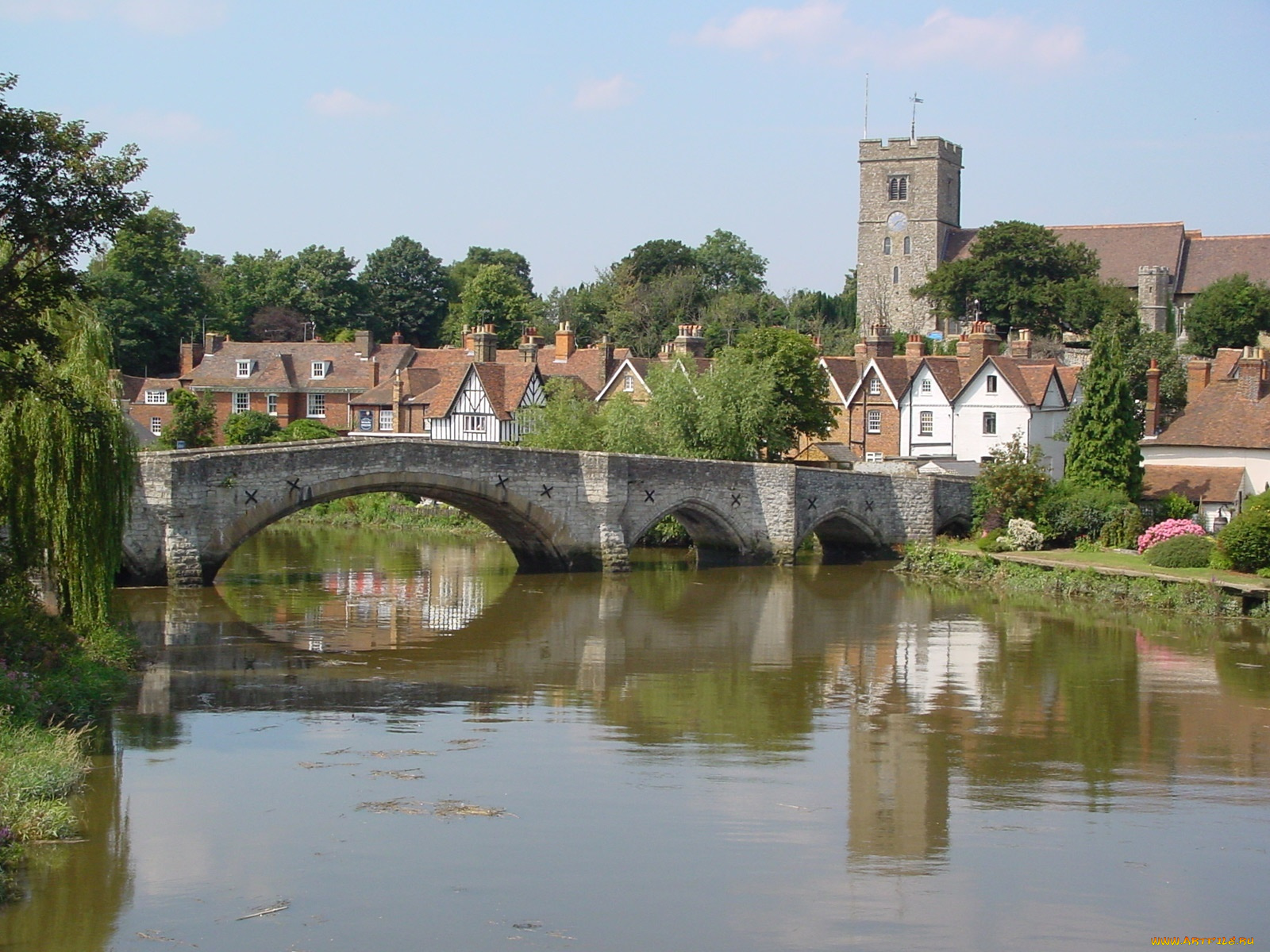 aylesford, village, uk, города, мосты