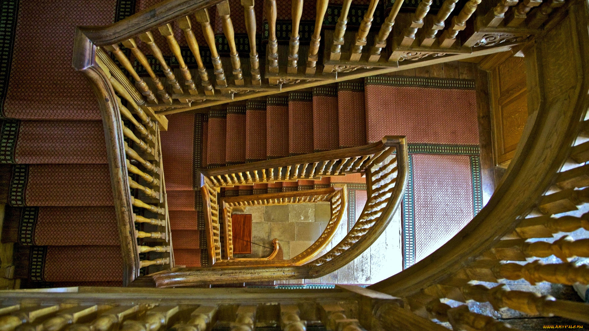 интерьер, холлы, лестницы, корридоры, ковер, ступени, лестница, перила