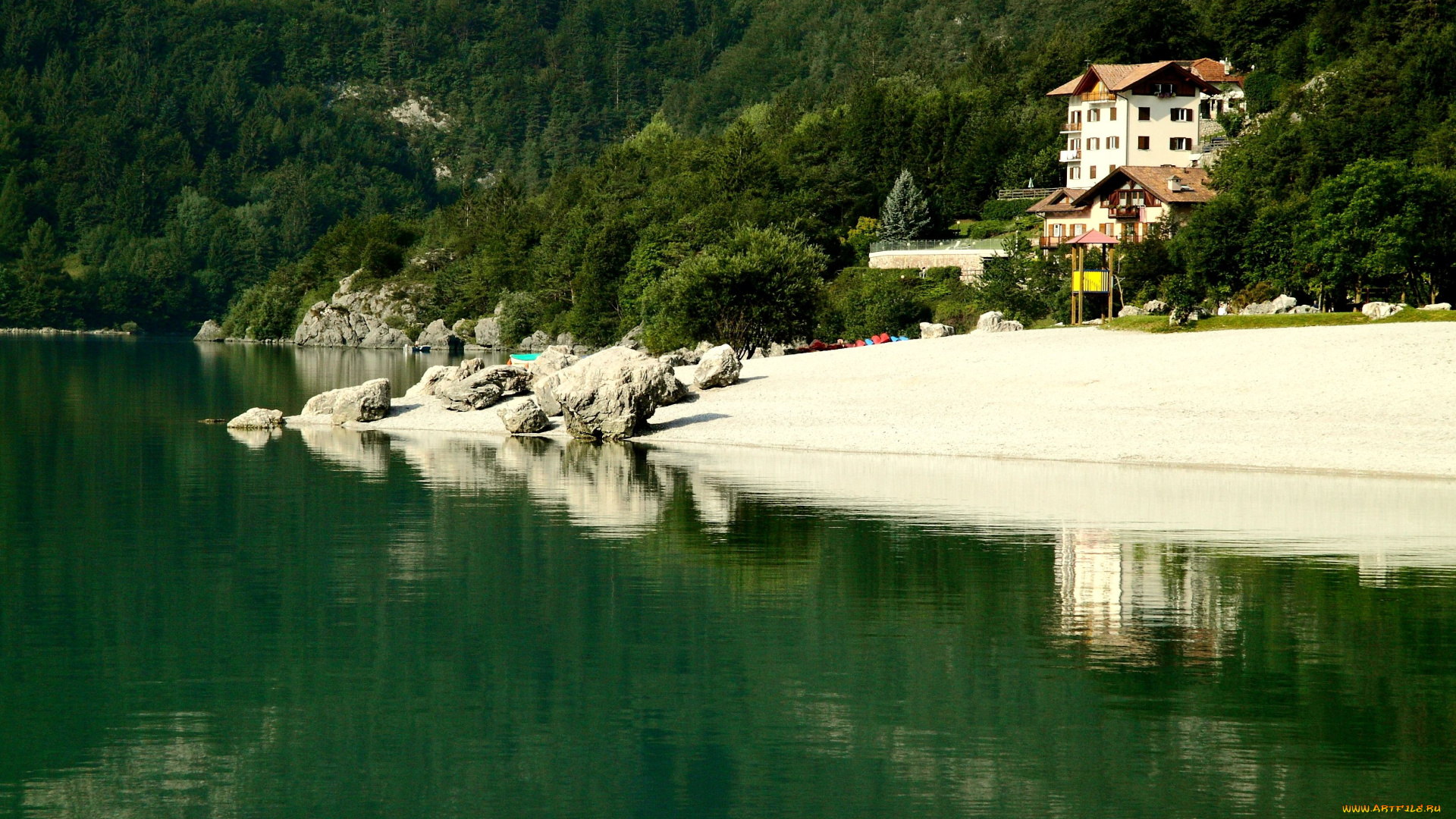 molveno, italy, города, пейзажи