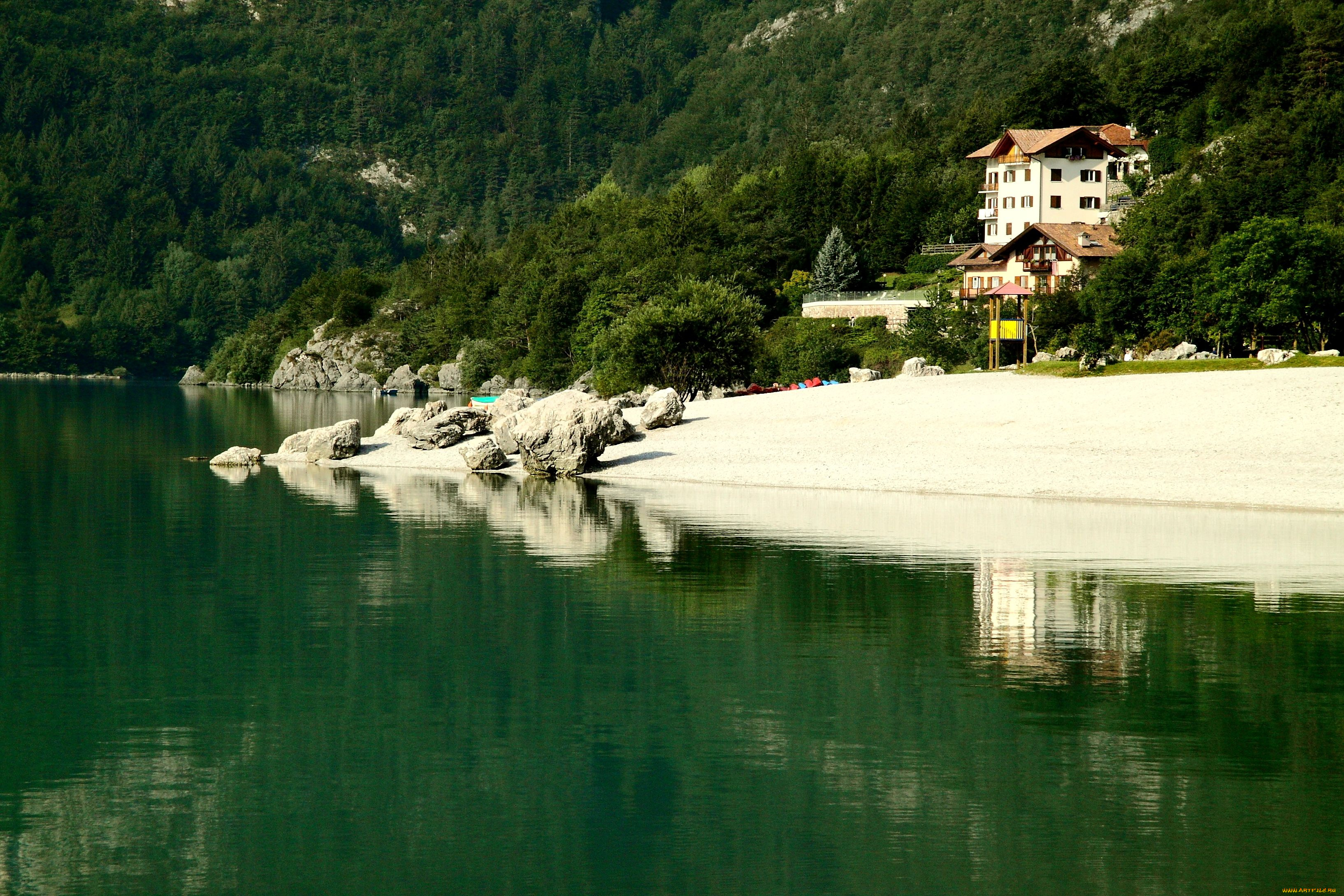 molveno, italy, города, пейзажи