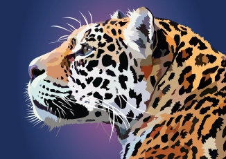 Картинка векторная+графика животные+ animals ягуар