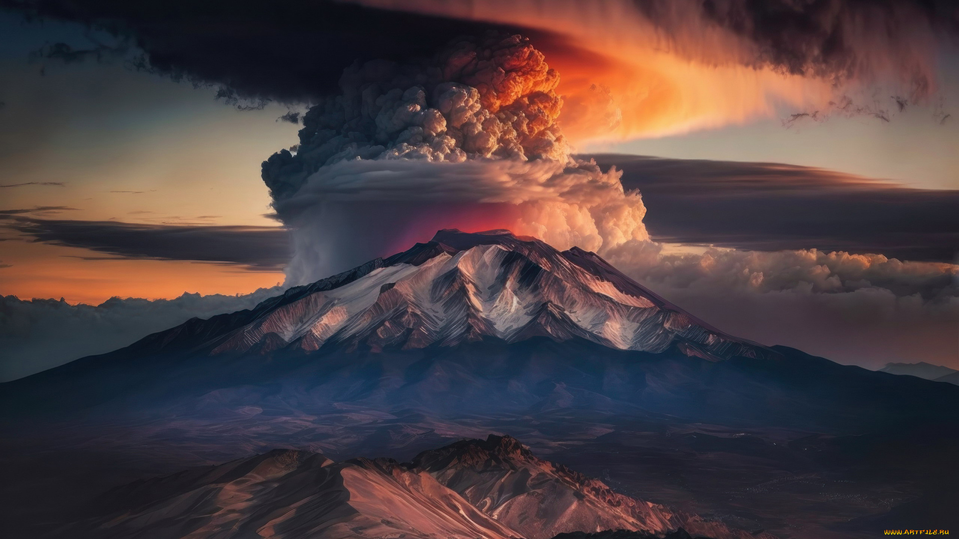 природа, стихия, вулкан, извержение