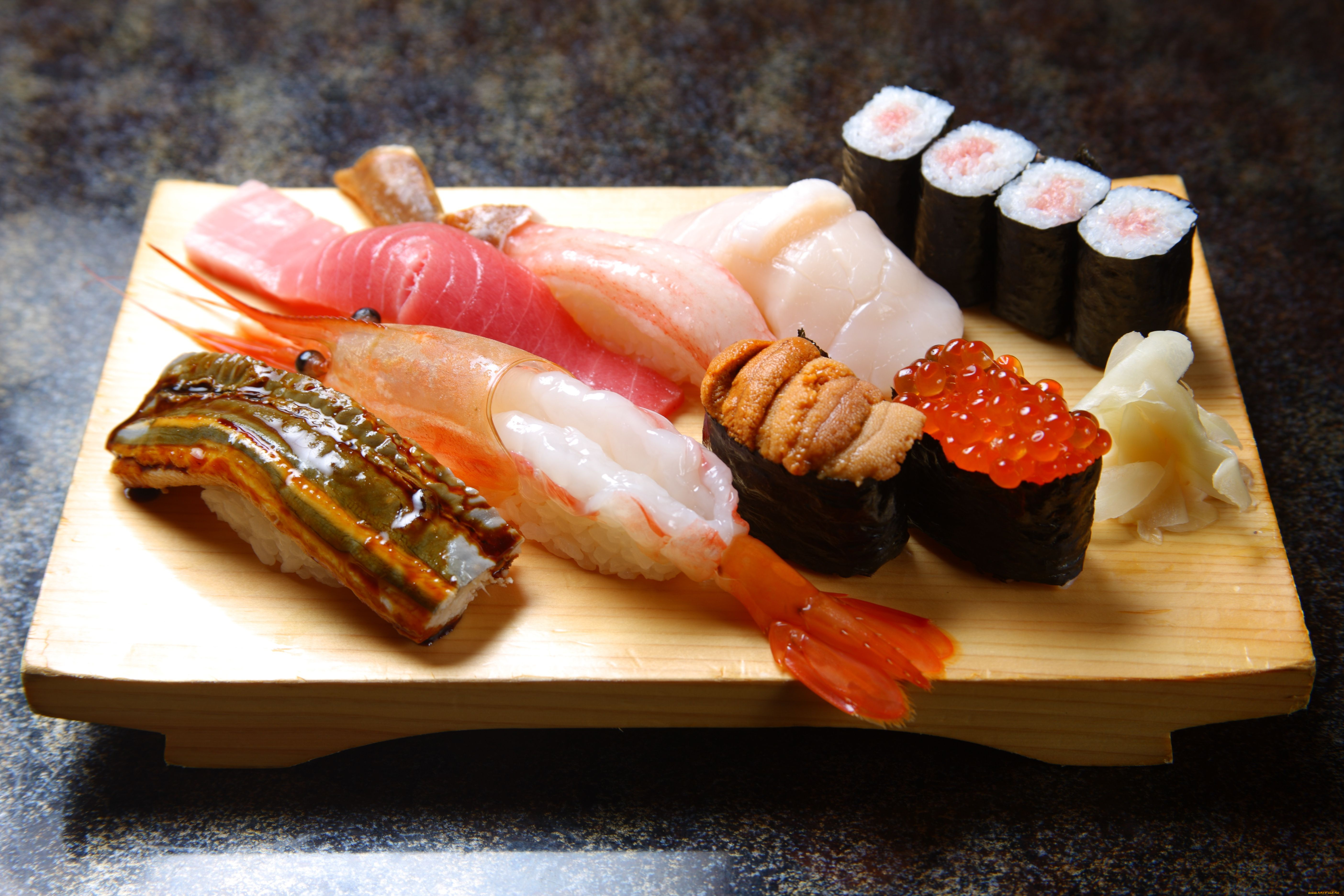 еда, рыба, морепродукты, суши, роллы, креветка