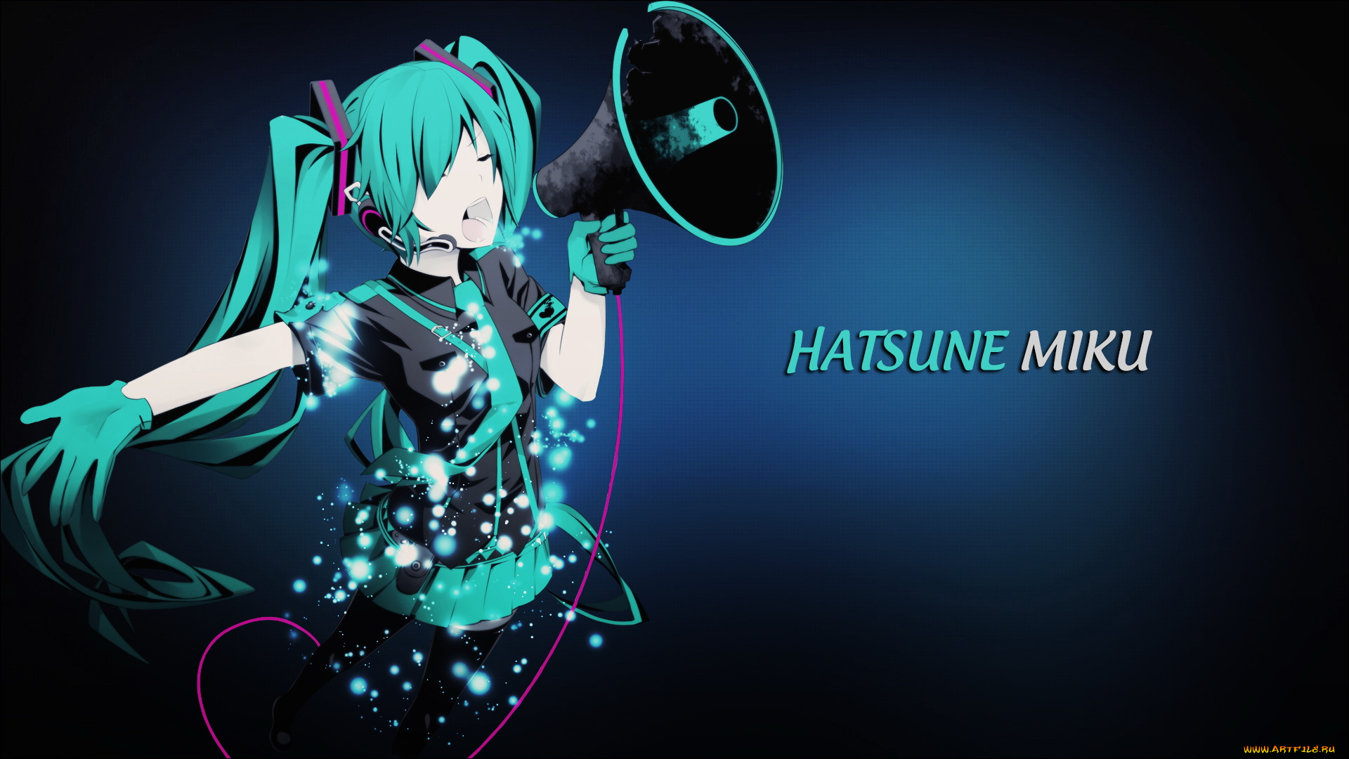 аниме, vocaloid, волсы, девушка, hatsune, miku