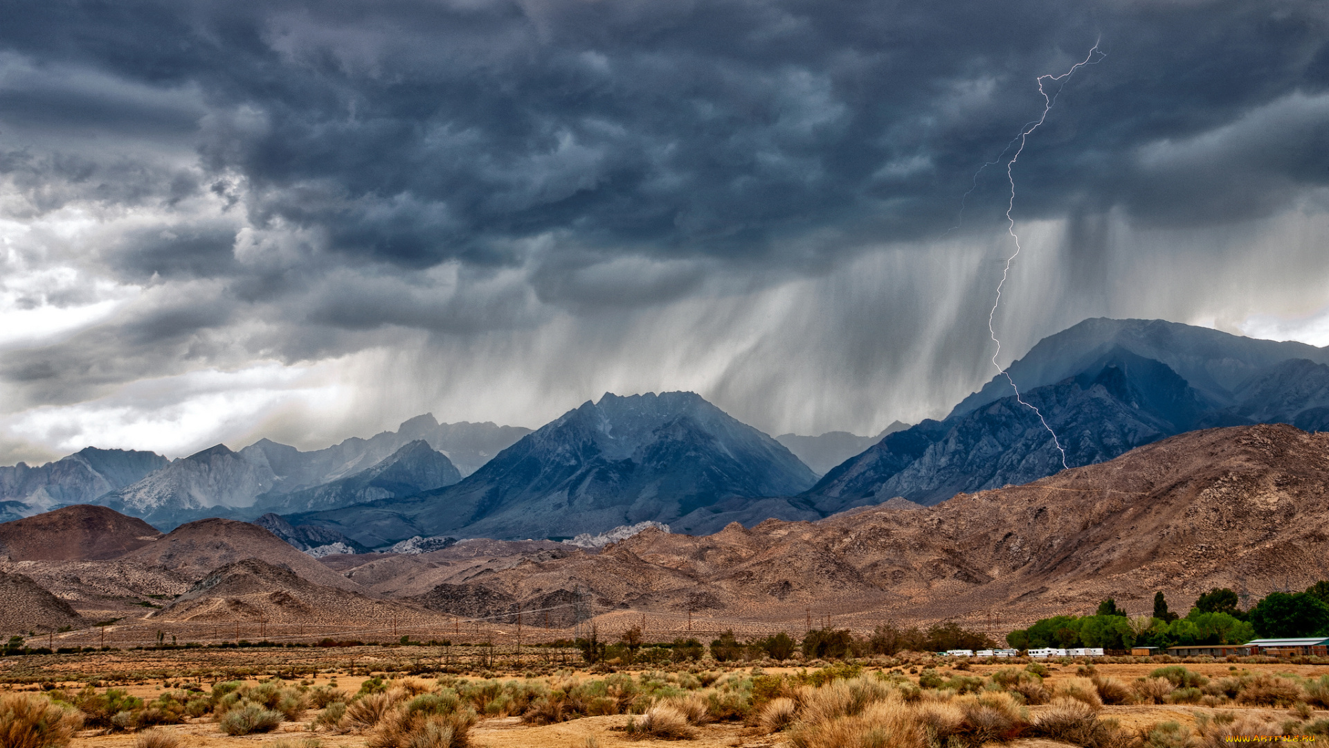 sierra, nevada, california, природа, молния, гроза, горы, пустыня, сьерра-невада, калифорния