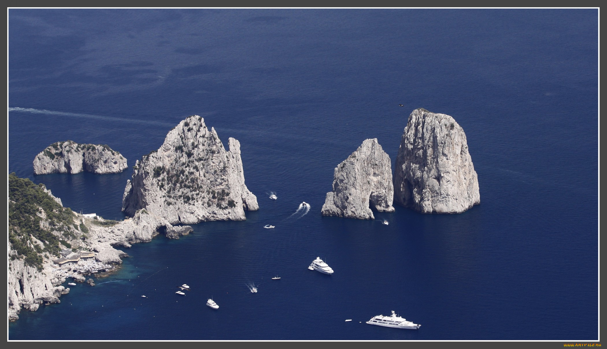 faraglioni, capri, island, природа, моря, океаны, панорама, яхты, скалы, море
