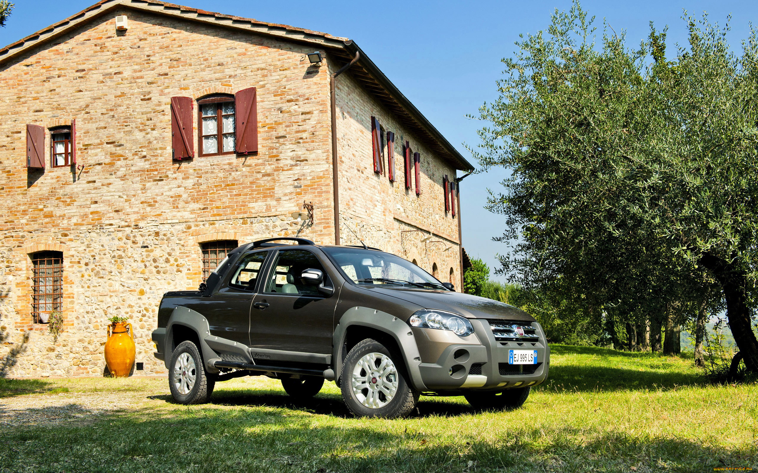 2012, fiat, strada, adventure, автомобили, fiat, дом, серый, adventure, strada