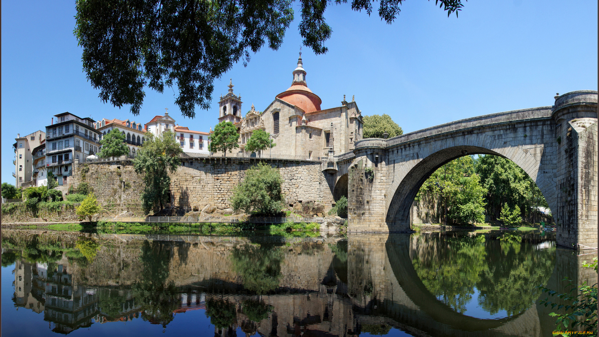 amarante, -, porto, district, -, portugal, города, -, мосты, здания, мост, река