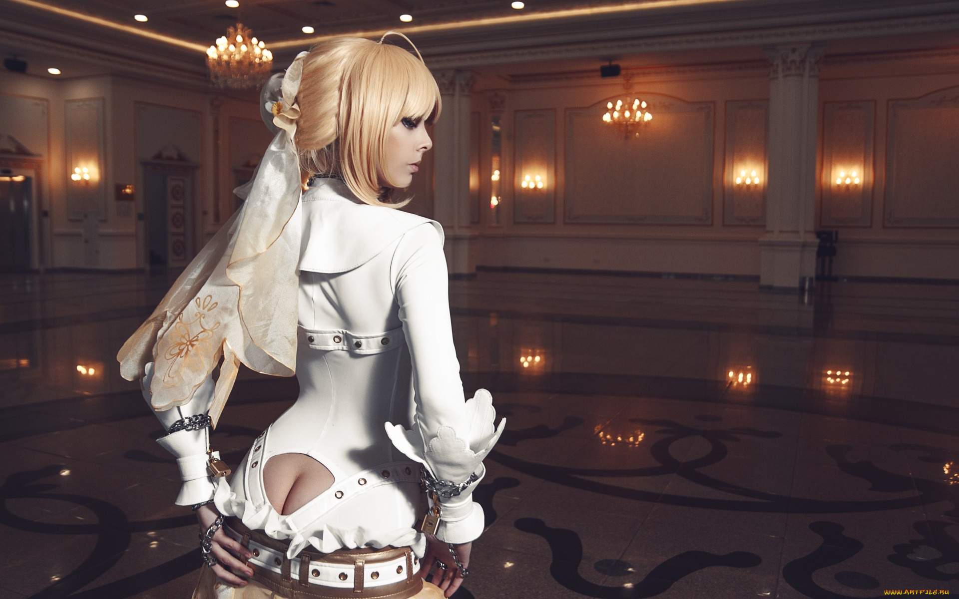 девушки, -unsort, , креатив, fate, stay, night, cosplay, поза, зал, девушка, saber