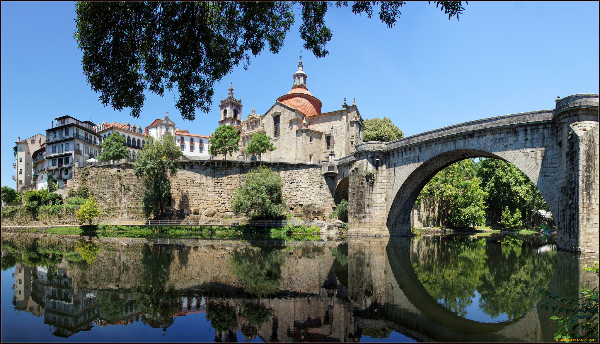 amarante, -, porto, district, -, portugal, города, -, мосты, здания, мост, река