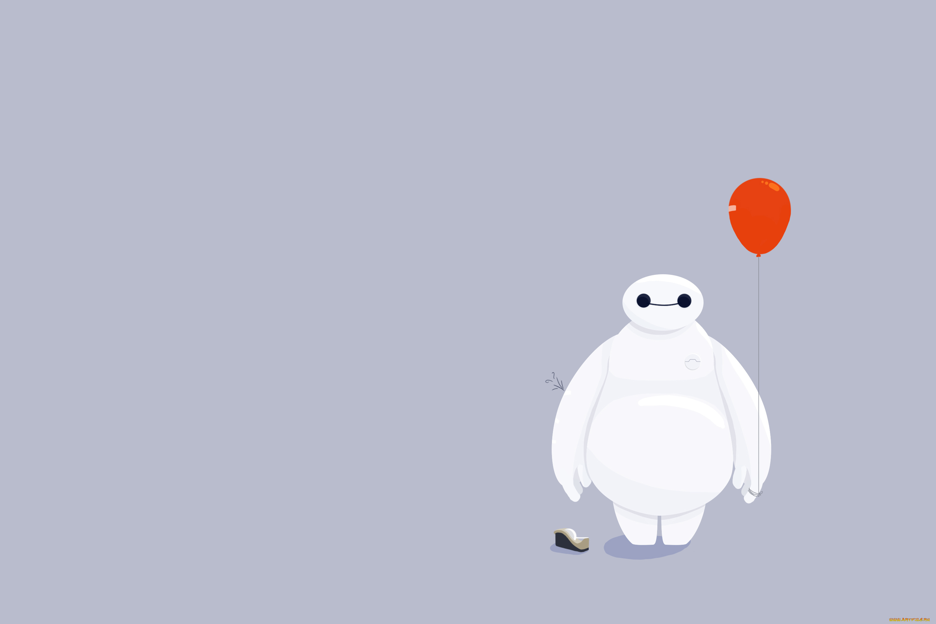 рисованное, минимализм, baymax, шарик, big, hero, 6, город, героев