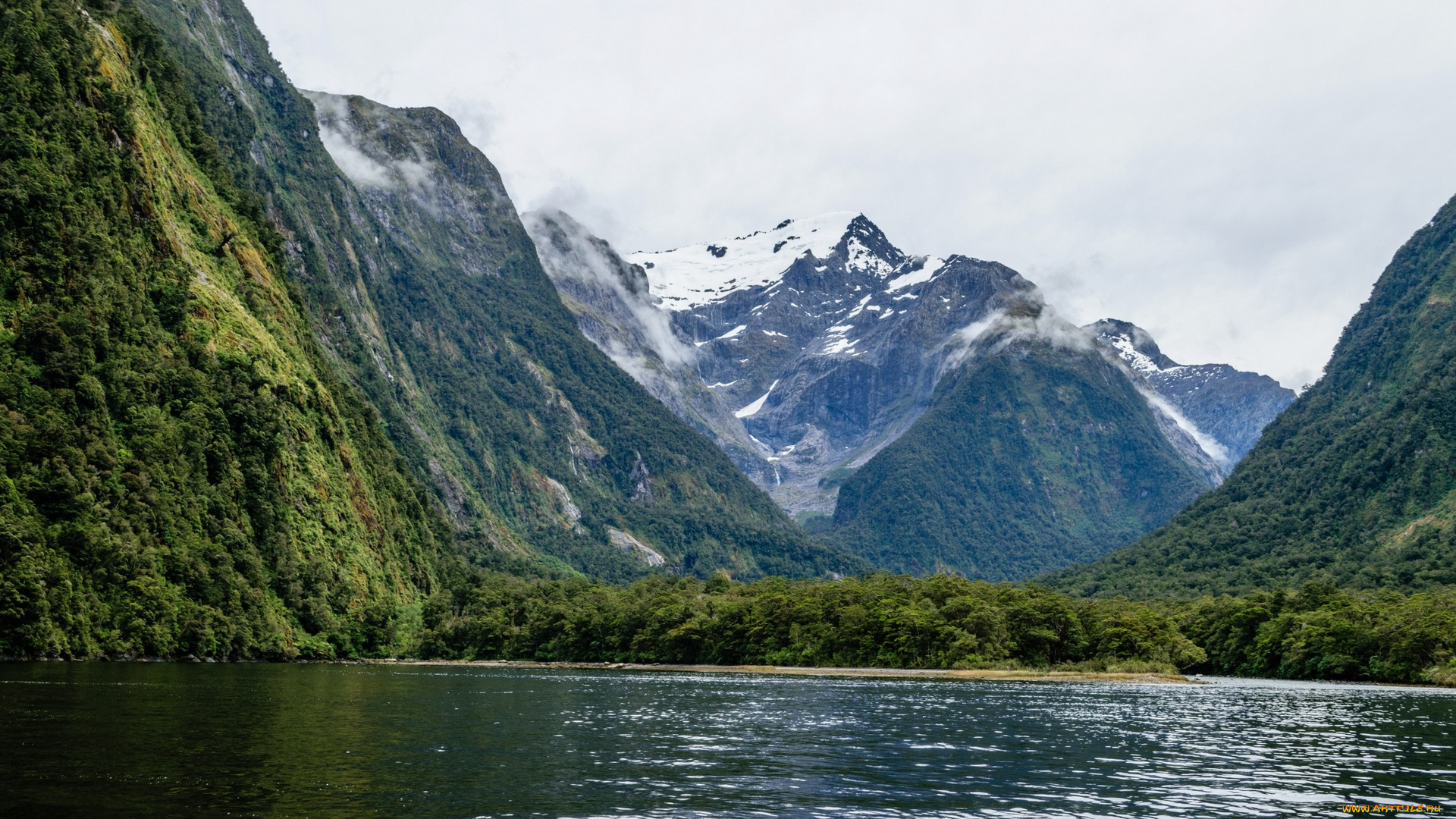 новая, зеландия, природа, реки, озера, водоем, деревья