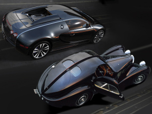 Картинка bugatti veyron sang noir 2008 автомобили