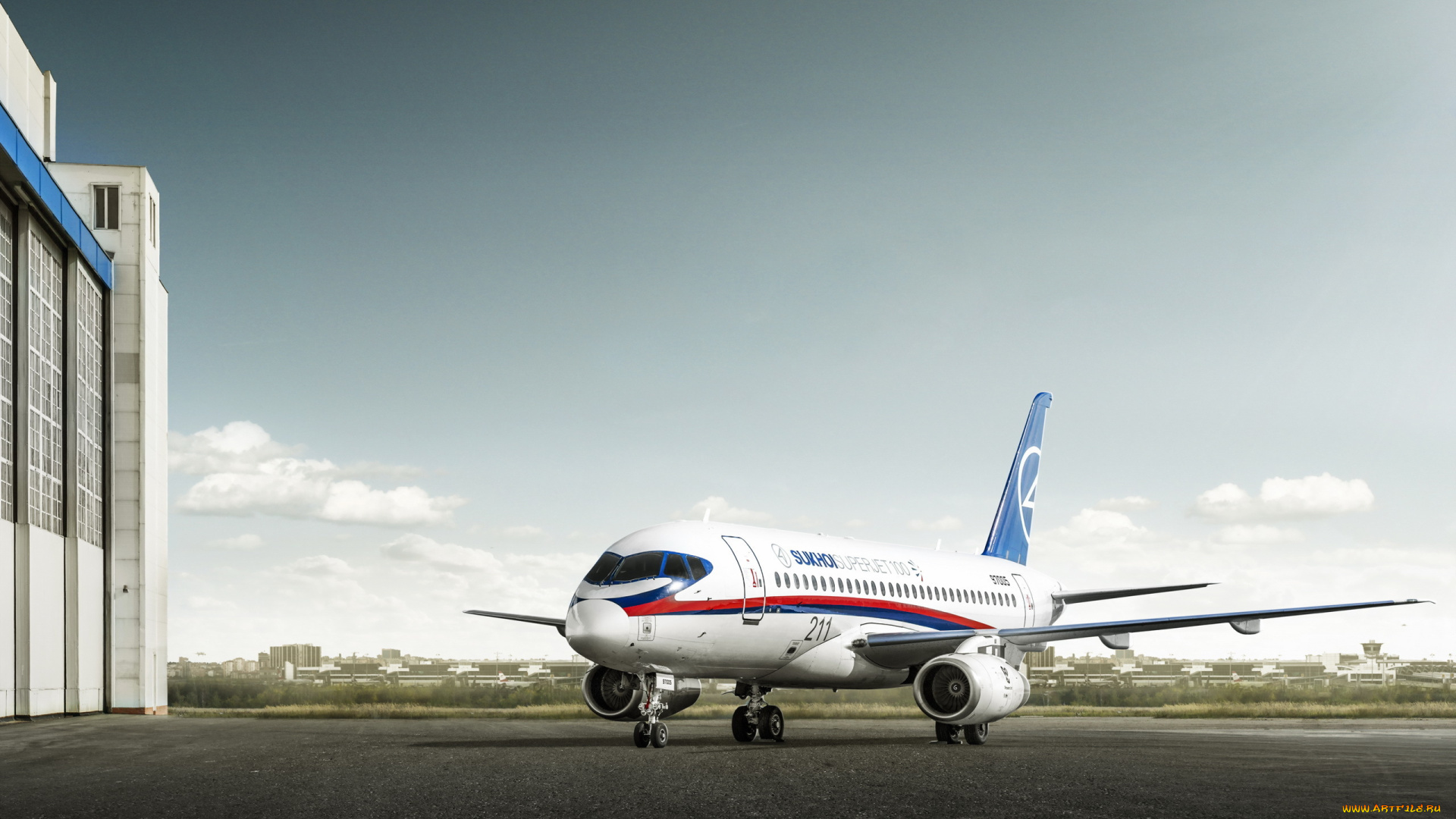 sukhoi, superjet, 100, авиация, пассажирские, самолёты, самолет, стоянка, аэродром