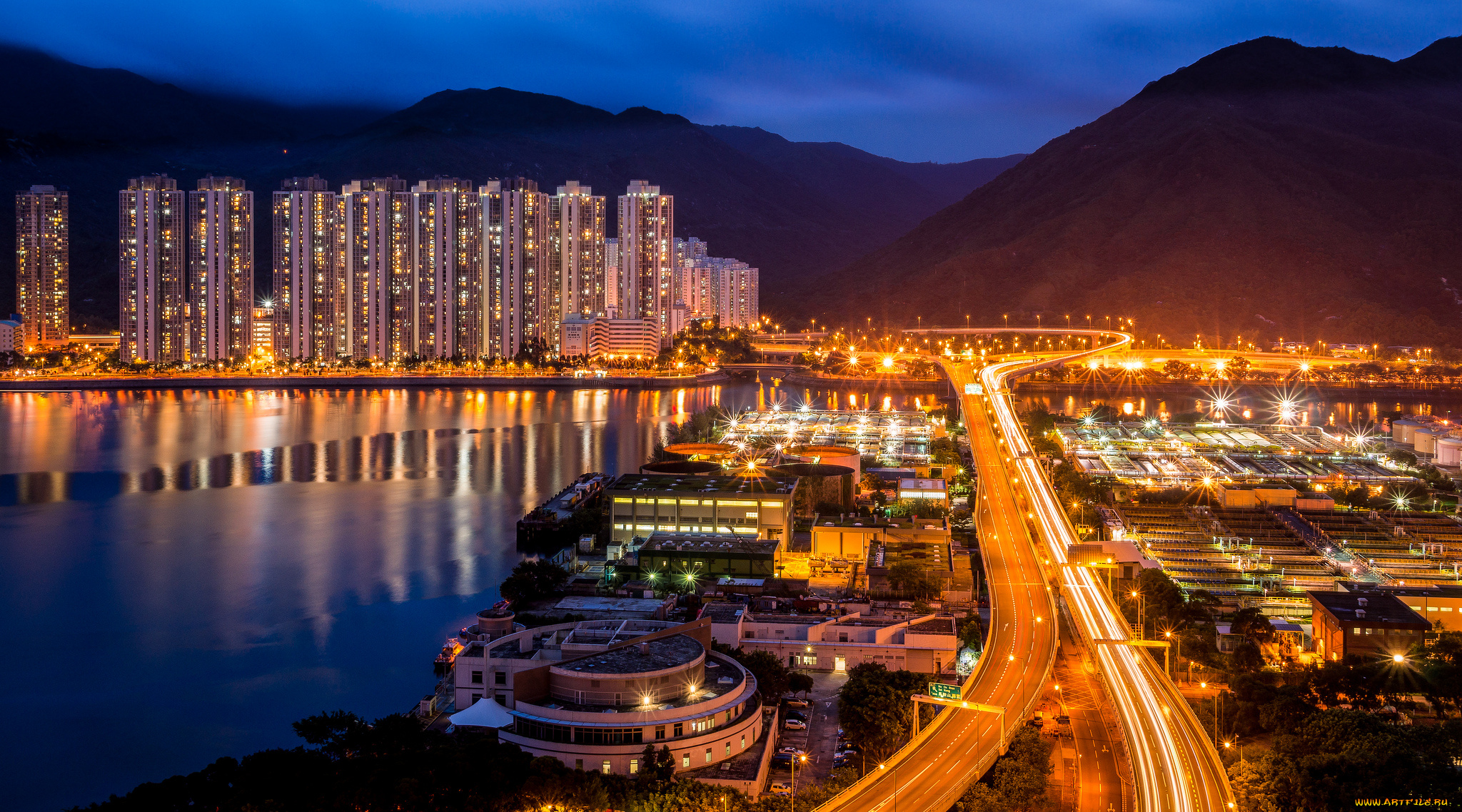 Архитектура страны река Китай Гонконг бесплатно